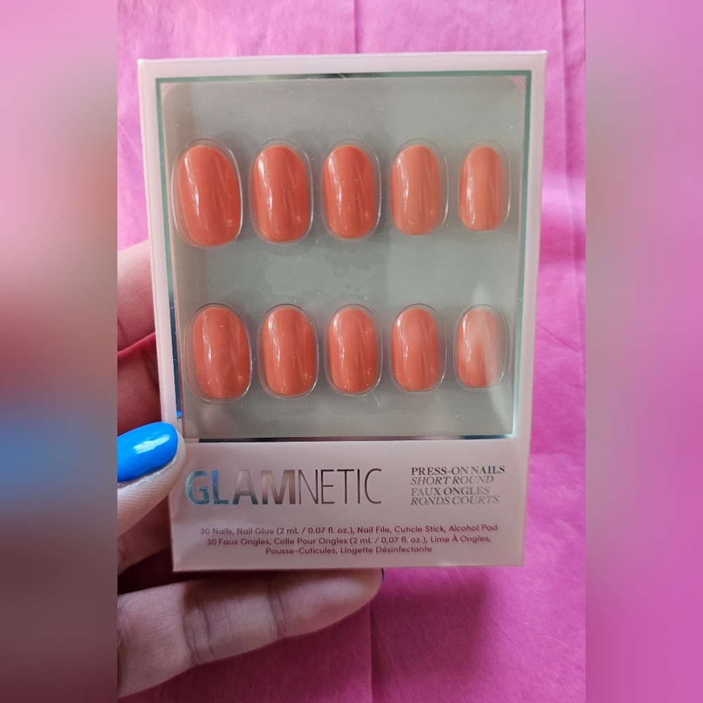Glamnetic Apricot Press-On Nails, Short Round. Never Used.